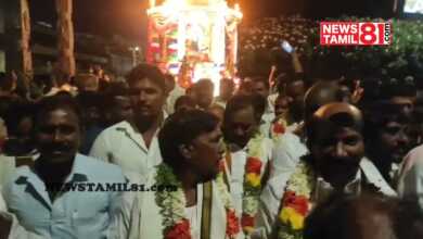 Photo of காஞ்சிபுரம் காமாட்சி அம்மன் கோவிலில் தங்கத் தேர் இழுத்து வழிபாடு செய்த அதிமுகவினர்.